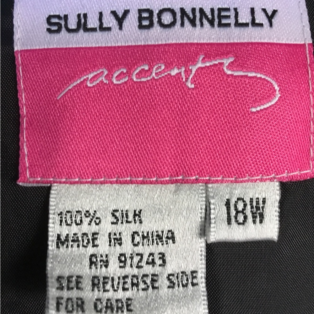 Vtg Sully Bonnelly Blue & Black Silk Dress Jacket Vintage Blazer 18 W 18W New - Picture 12 of 14